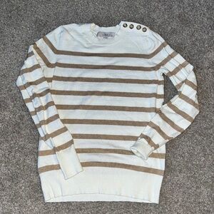 Striped, Shoulder Button Sweater